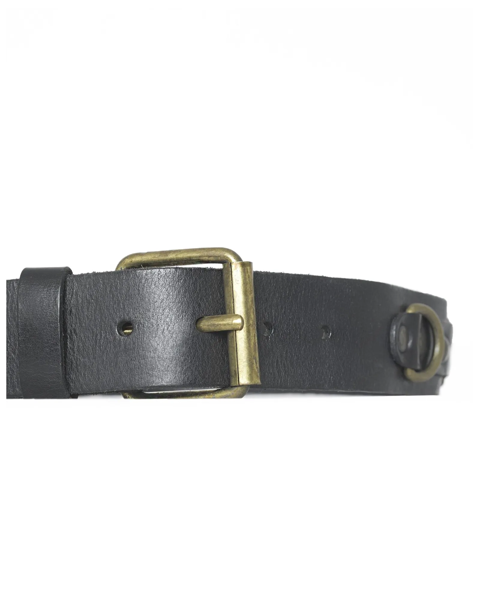 Ceinture en cuir à étriers et à boucle dorée Plein Sud 