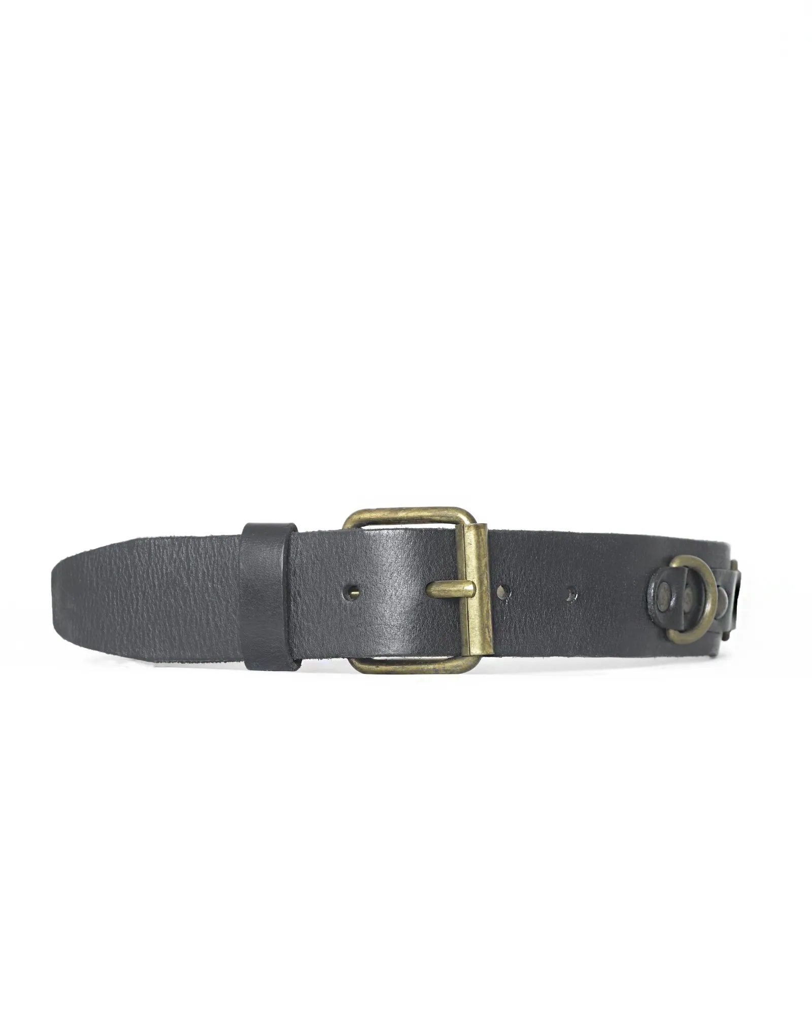 Ceinture en cuir à étriers et à boucle dorée Plein Sud 