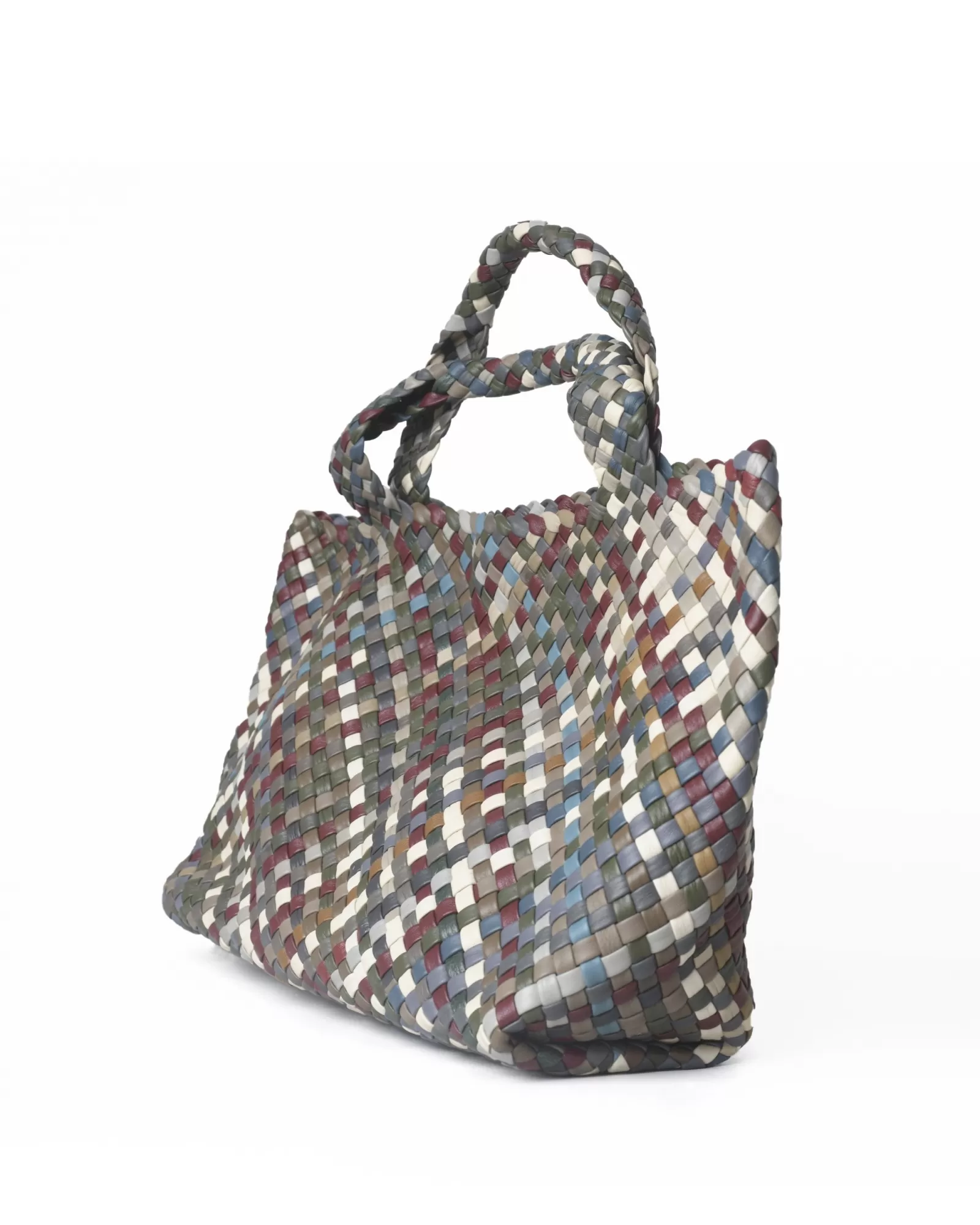 Sac en cuir tressé multicolore Falorni 