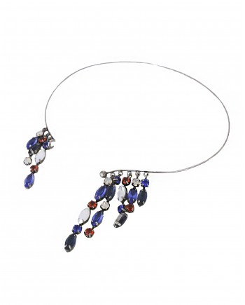 Collier ras du cou à pierres bleues Appartamento 