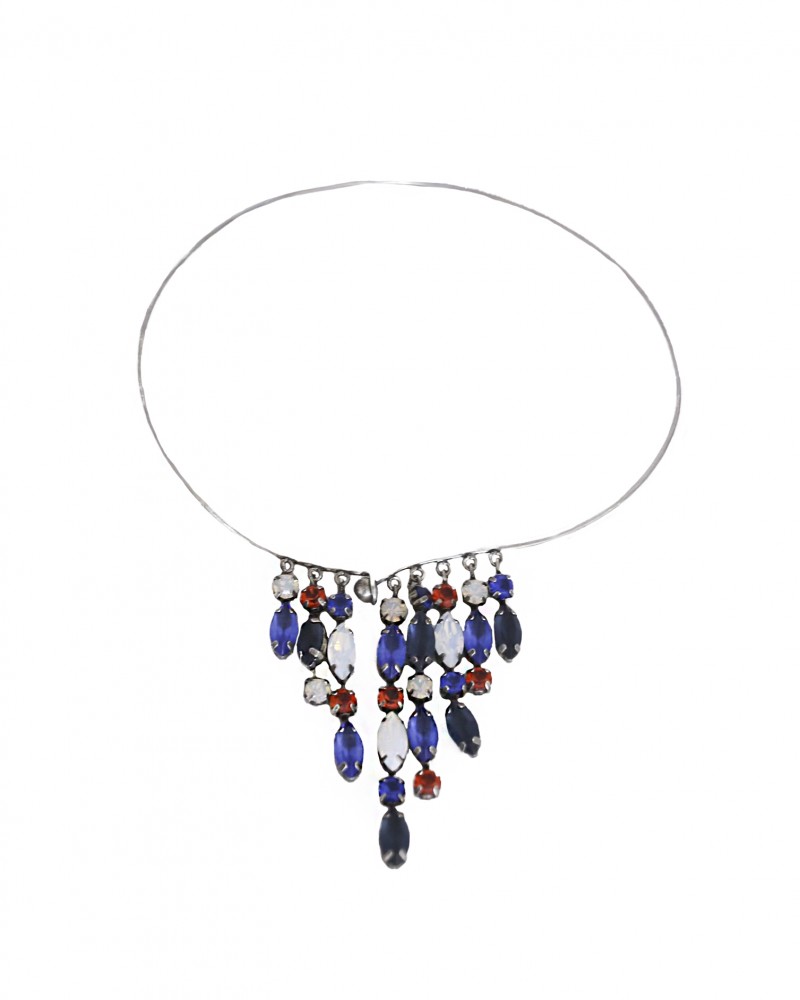 Collier ras du cou à pierres bleues Appartamento 