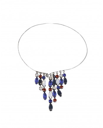 Collier ras du cou à pierres bleues Appartamento 