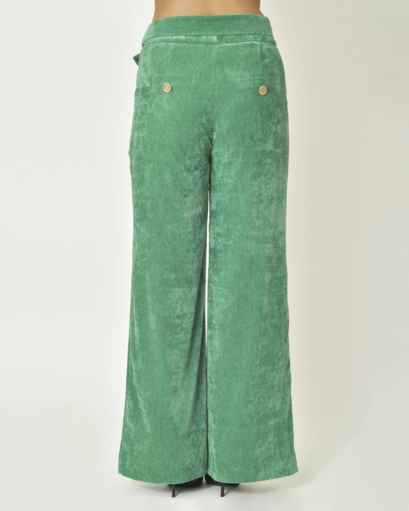 Pantalon taille haute en velours Edward Achour 