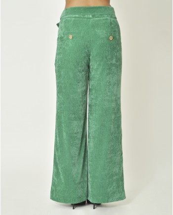 Pantalon taille haute en velours Edward Achour 