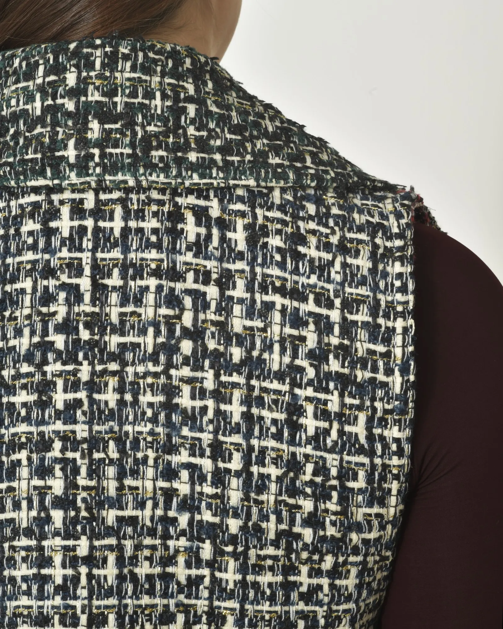 Manteau en tweed sans manche Edward Achour 