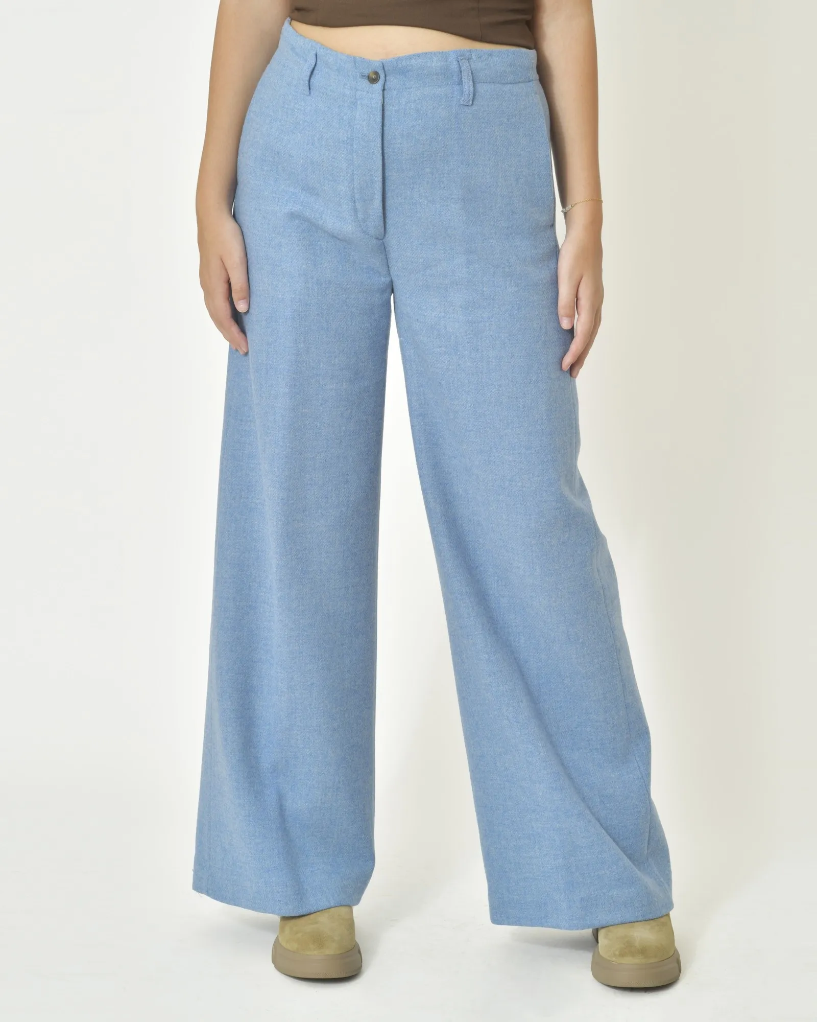 Pantalon coupe large en laine vierge Diega 