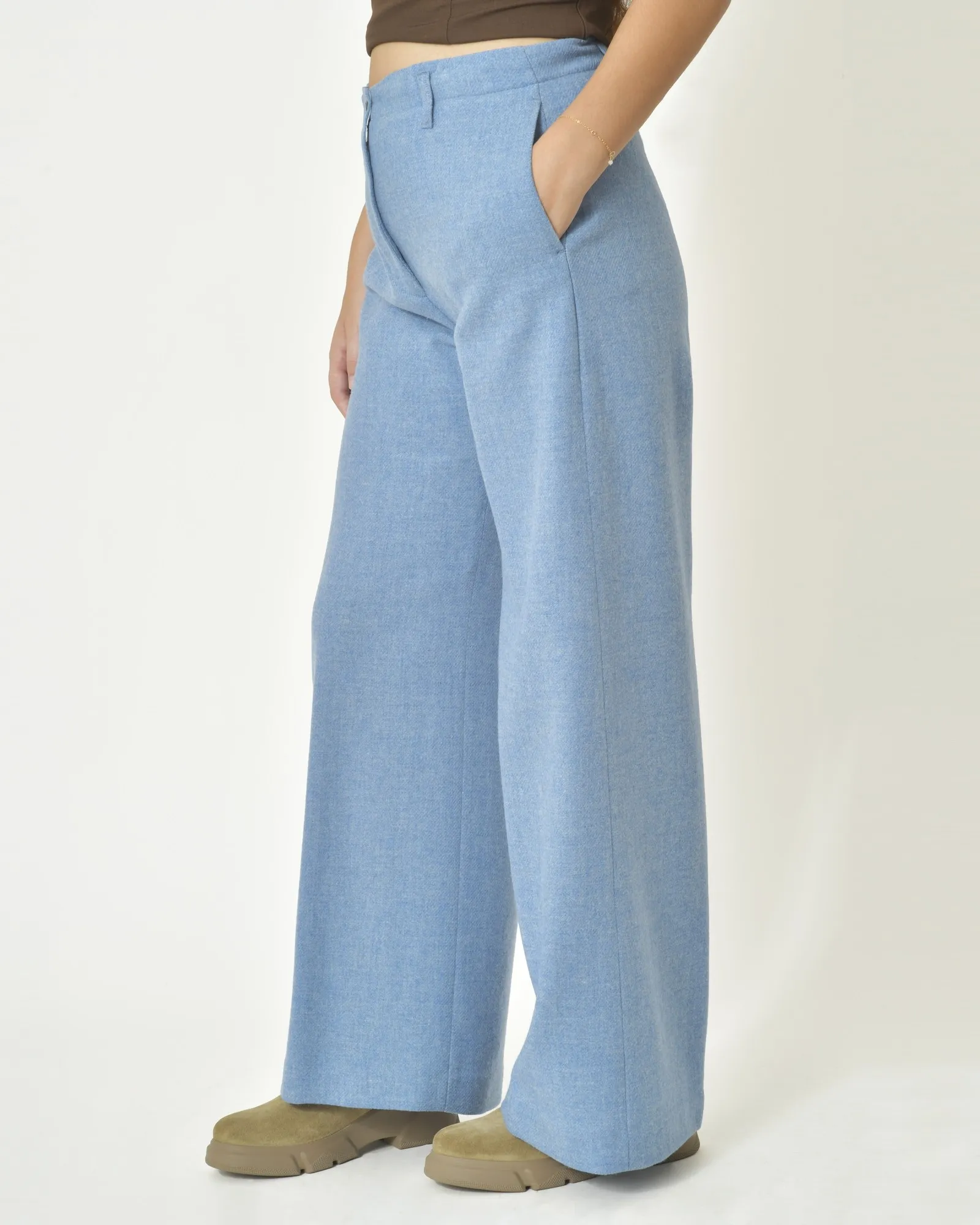 Pantalon coupe large en laine vierge Diega 