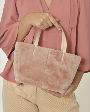 Sac en fausse fourrure rose Anita Bilardi 