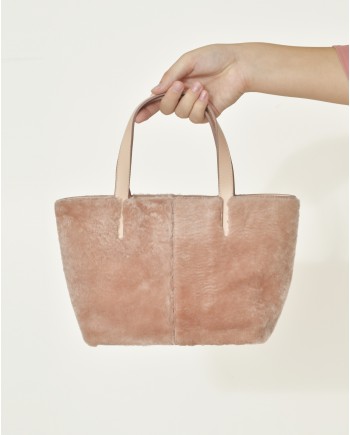 Sac en fausse fourrure rose Anita Bilardi 