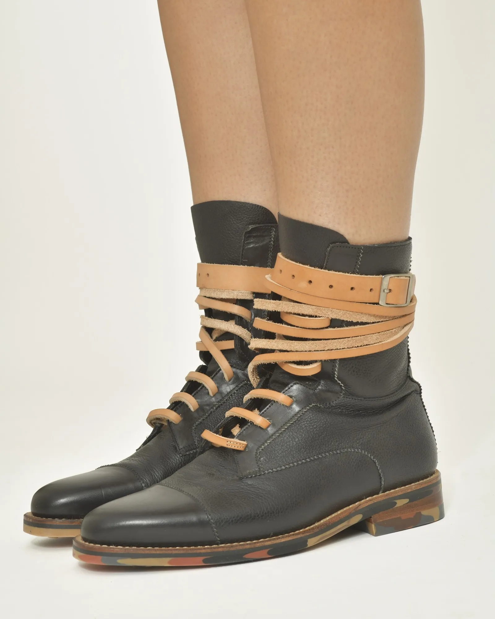 Bottines en cuir noir Black Dandy 