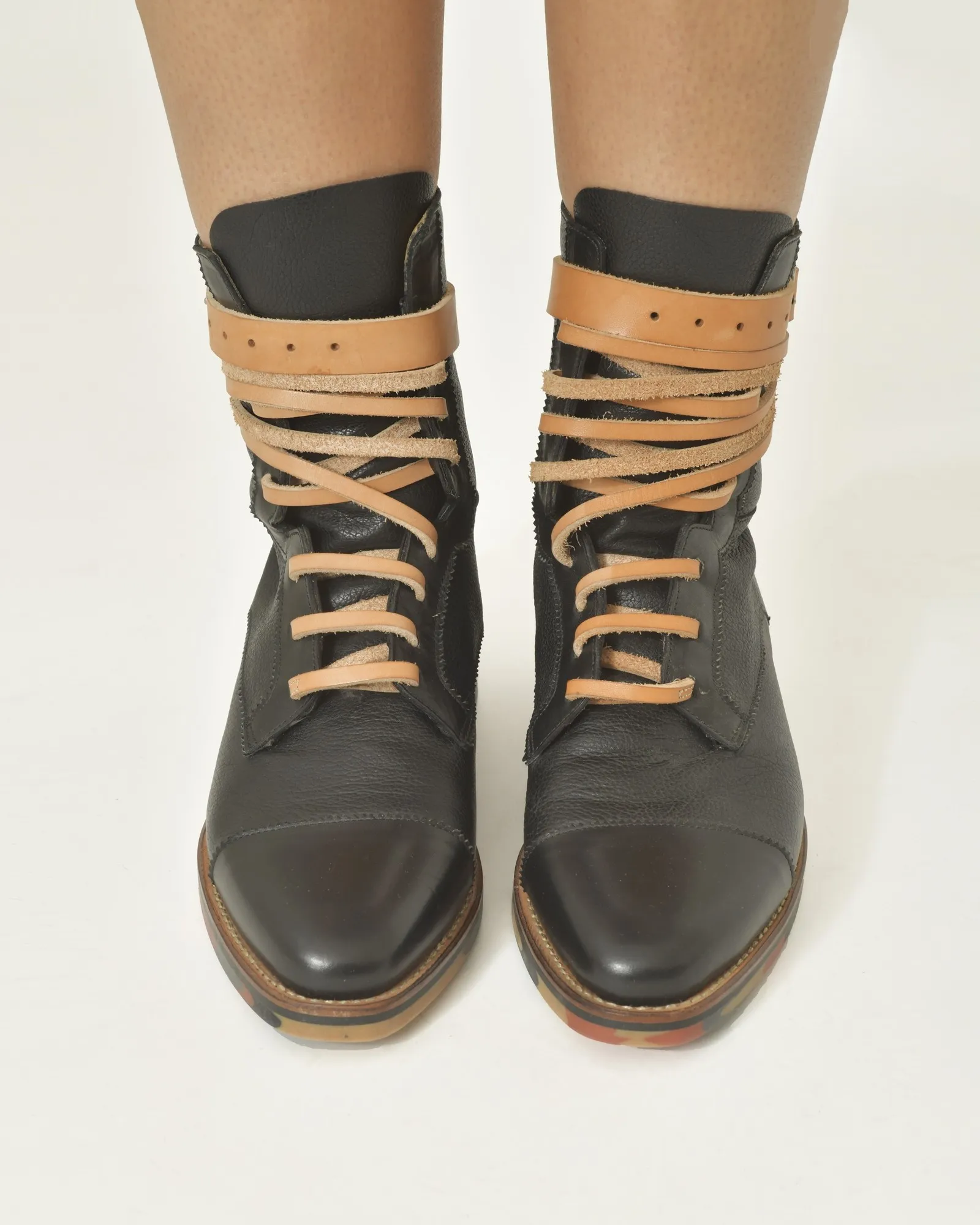 Bottines en cuir noir Black Dandy 