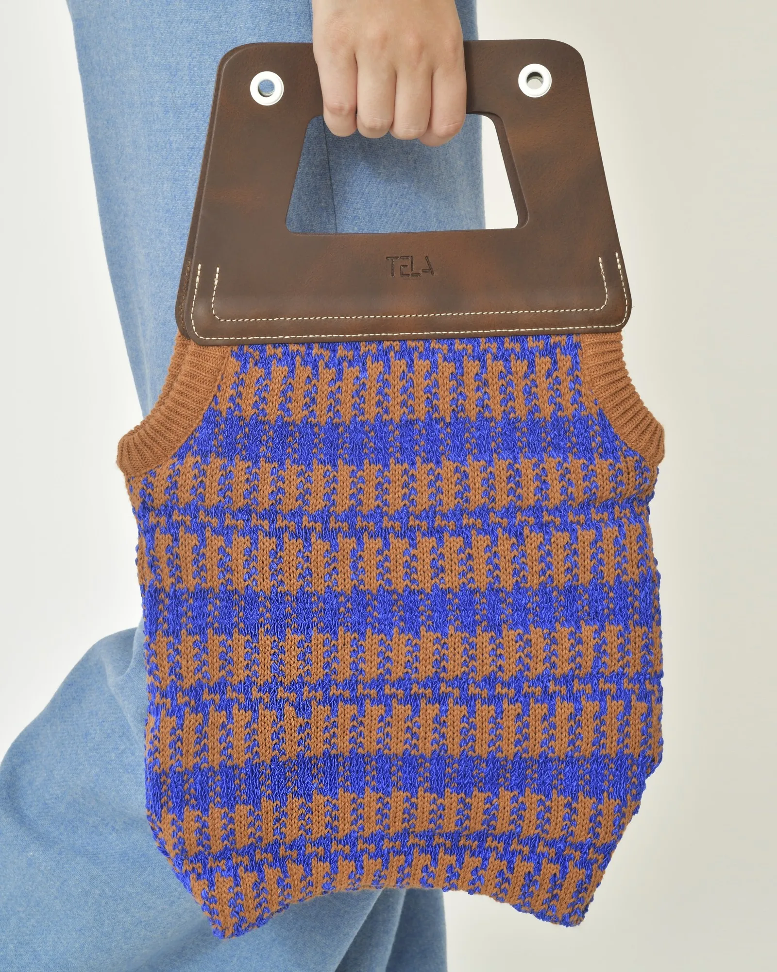 Sac en tricot bicolore Tela 