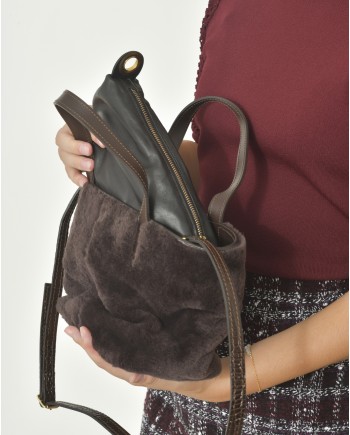 Sac en fourrure marron Anita Bilardi 