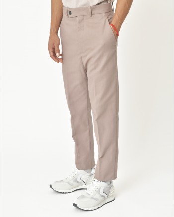 Pantalon en coton rose coupe droite Ixos 