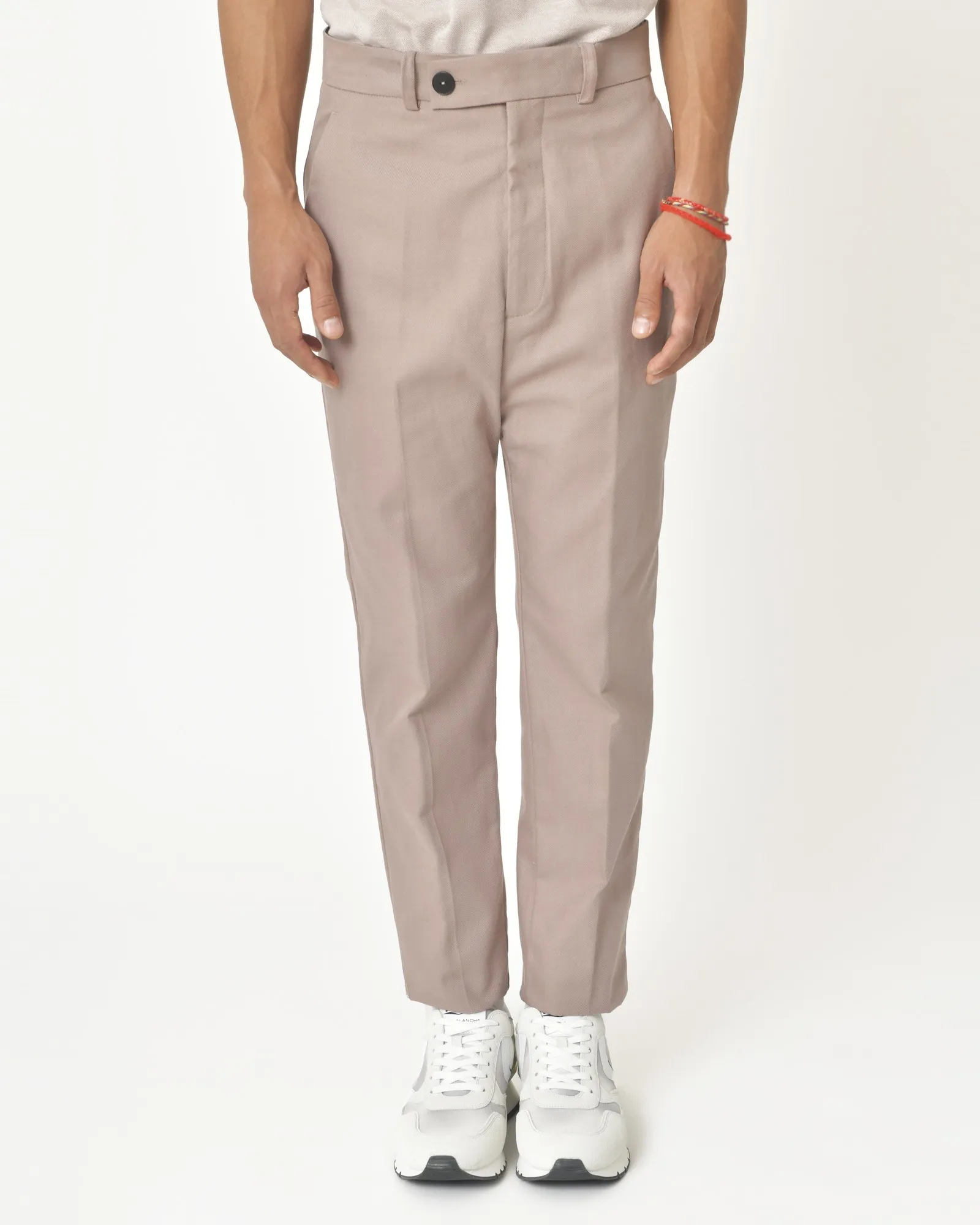 Pantalon en coton rose coupe droite Ixos 