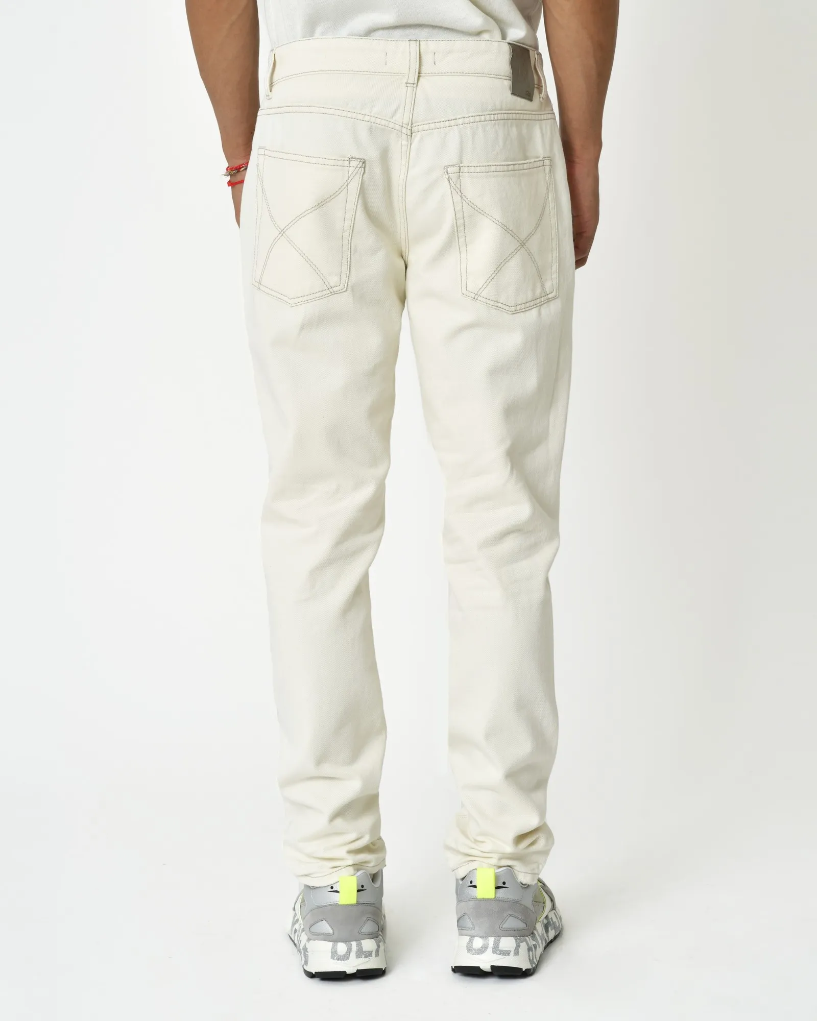 Pantalon jeans en coton beige Ixos 