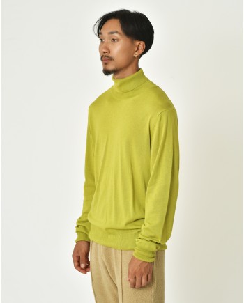 Pull à col montant vert Vneck 