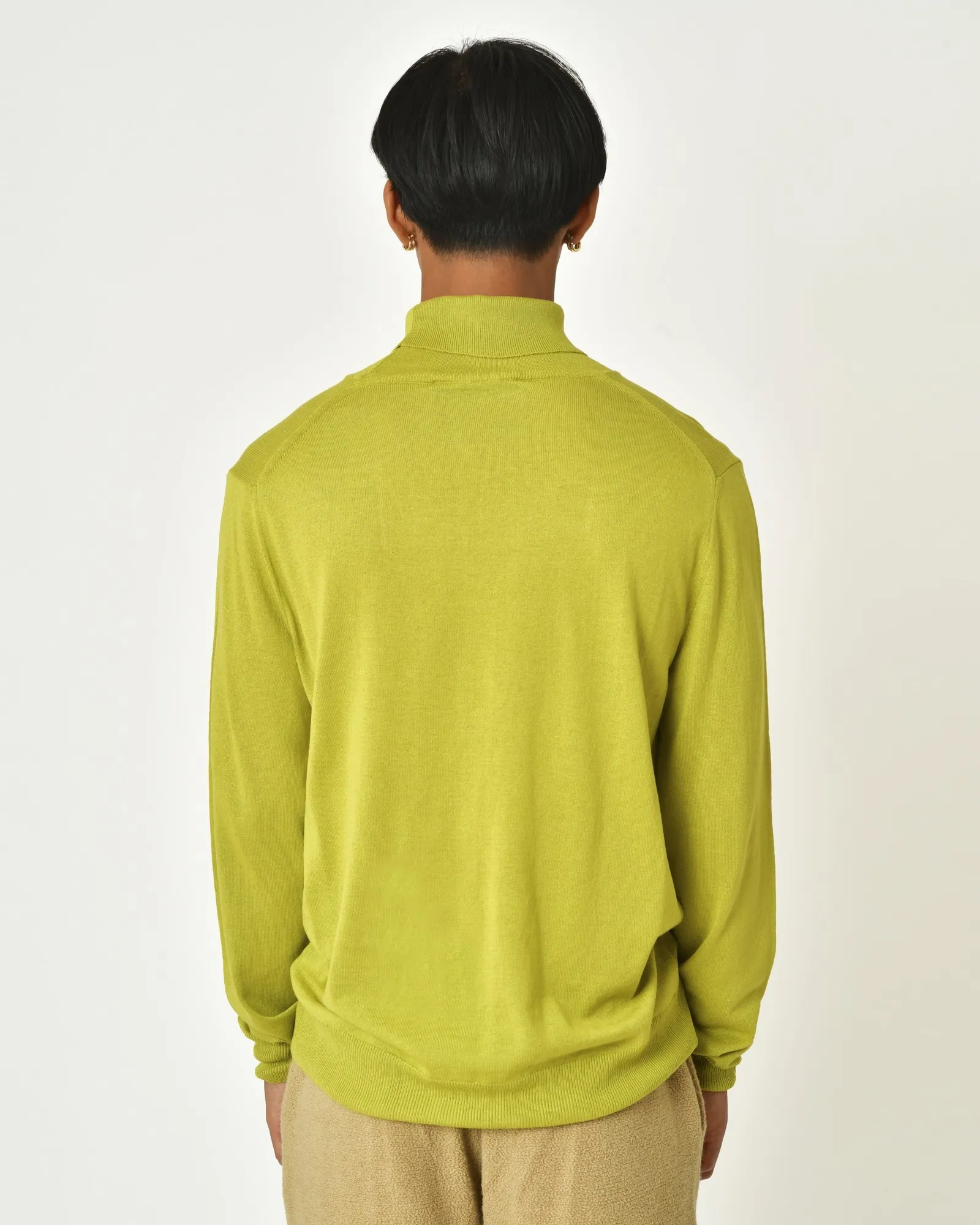 Pull à col montant vert Vneck 