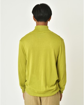 Pull à col montant vert Vneck 