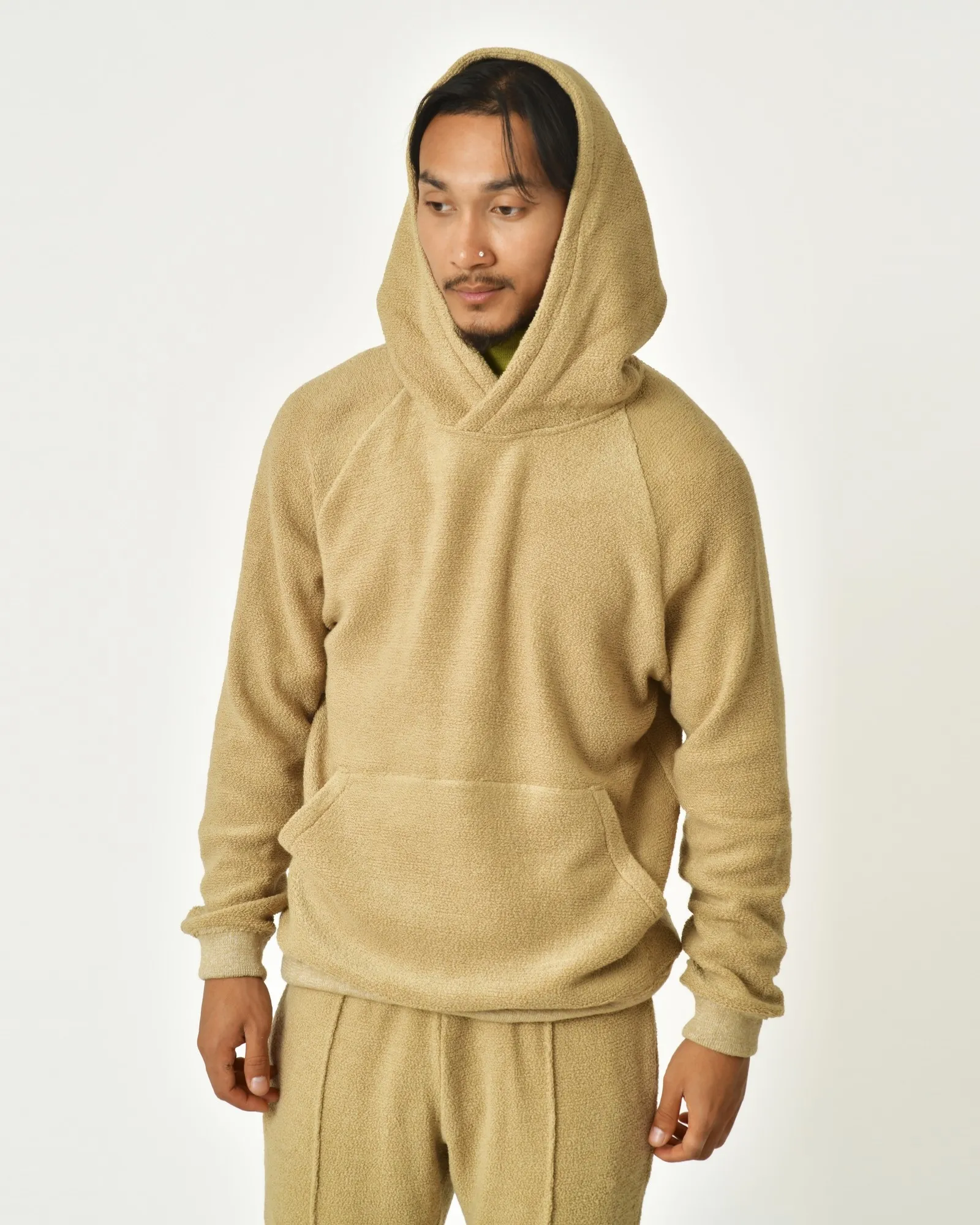 Sweat à capuche en laine mélangée beige Erevan 