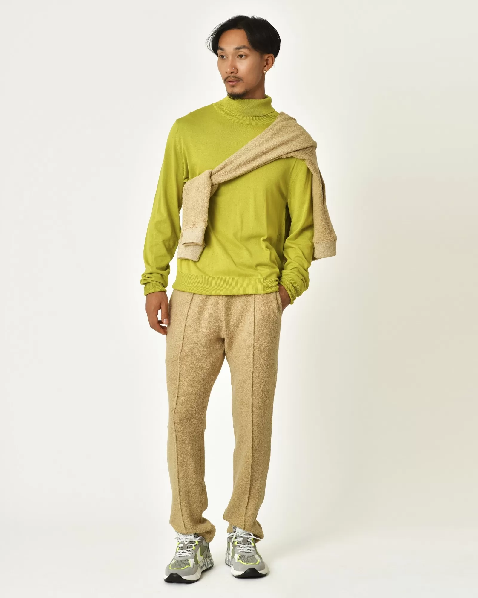 Pantalon en laine mélangée beige Erevan 