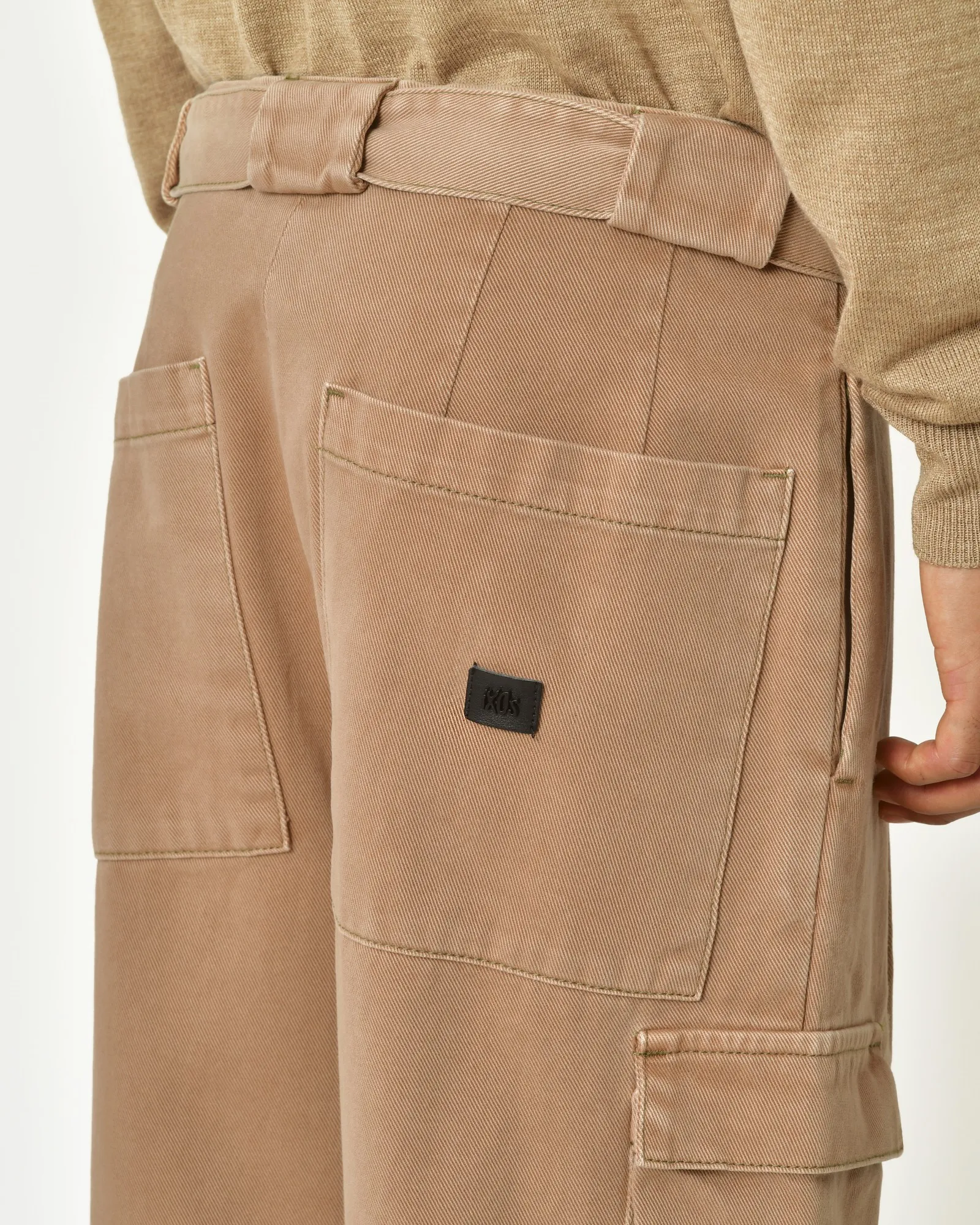 Pantalon cargo camel taille basse Ixos 