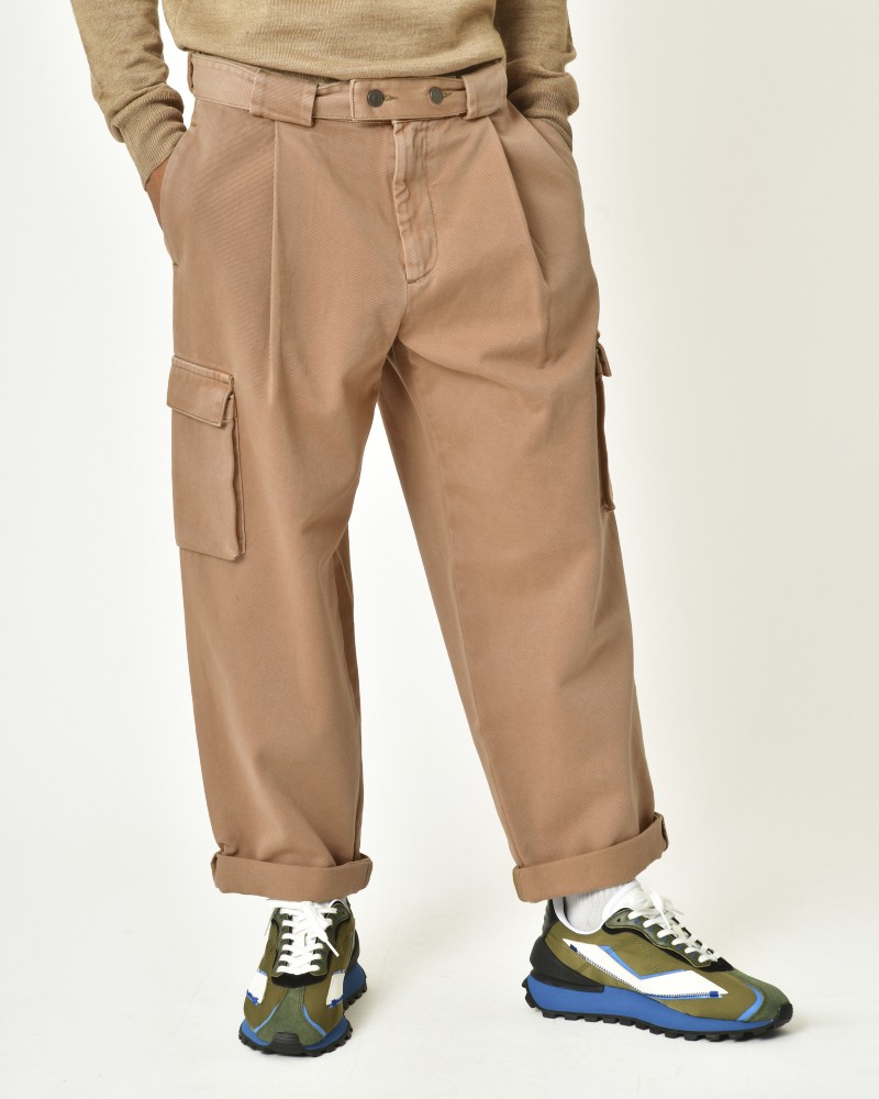 Pantalon cargo camel taille basse Ixos 