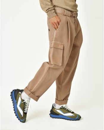 Pantalon cargo camel taille basse Ixos 