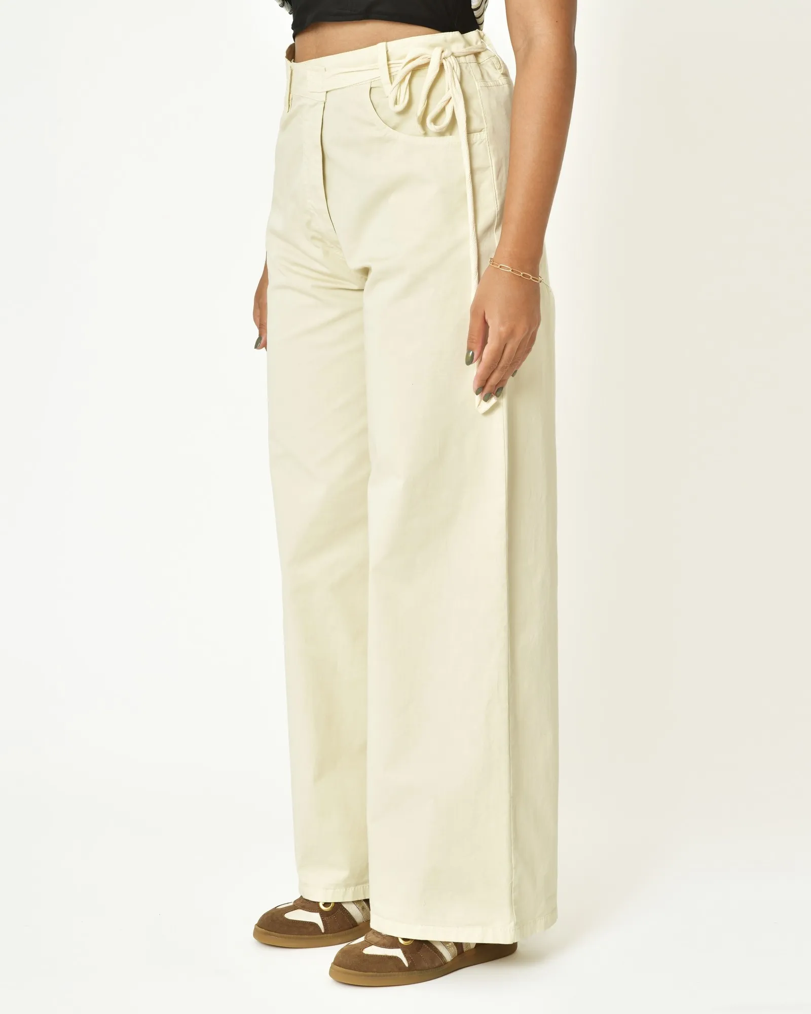 Pantalon en coton beige Hache 