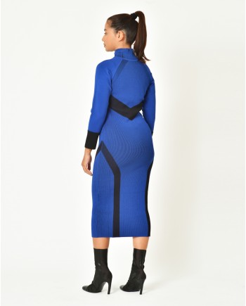 Robe en maille sportive à détail bicolore Malloni 