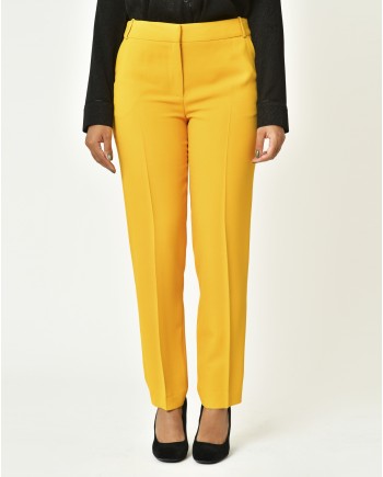 Pantalon en viscose jaune Chemins Blancs 