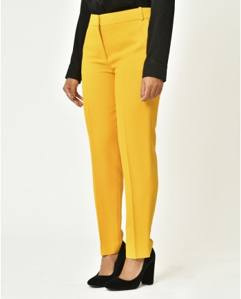 Pantalon en viscose jaune Chemins Blancs 