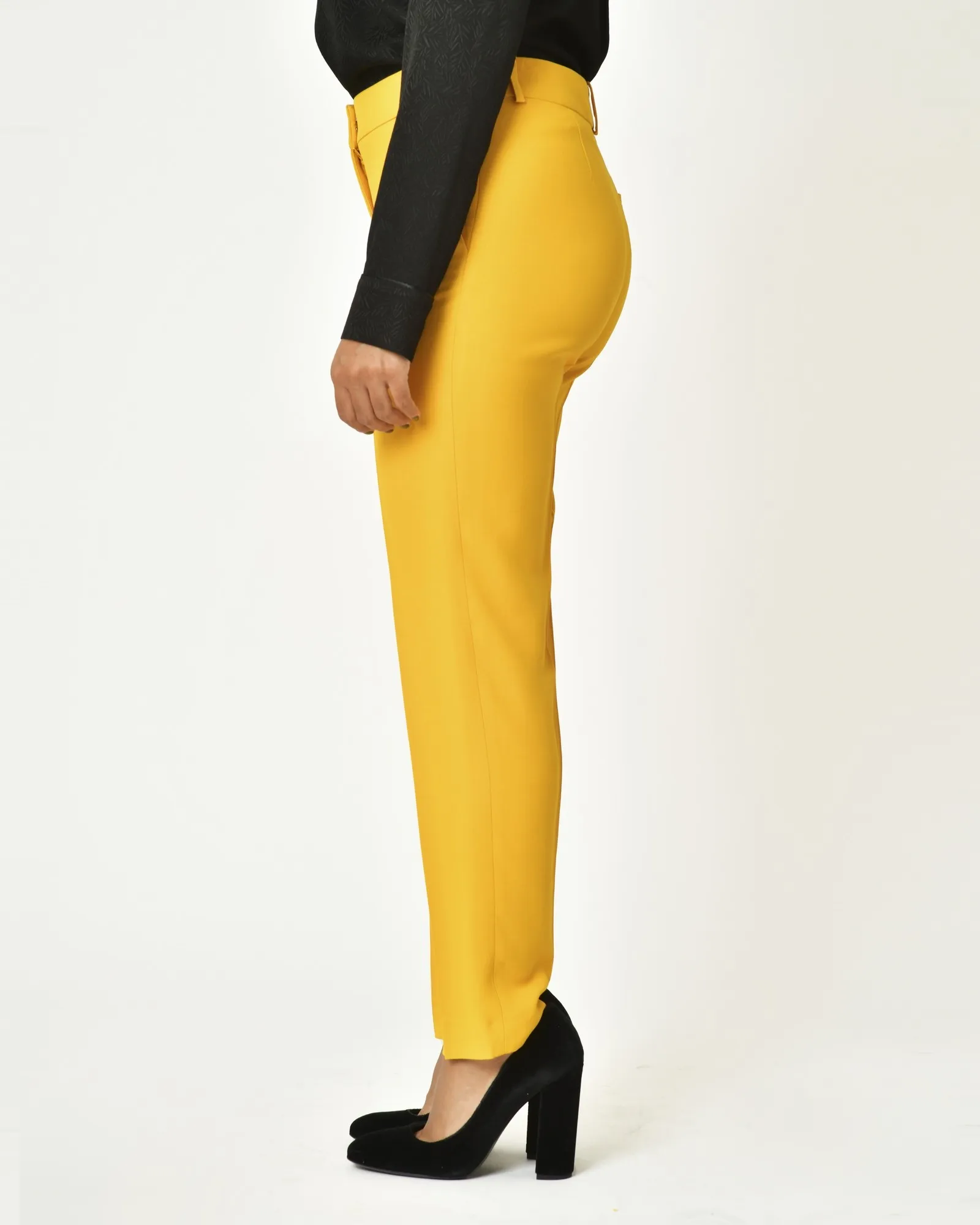 Pantalon en viscose jaune Chemins Blancs 