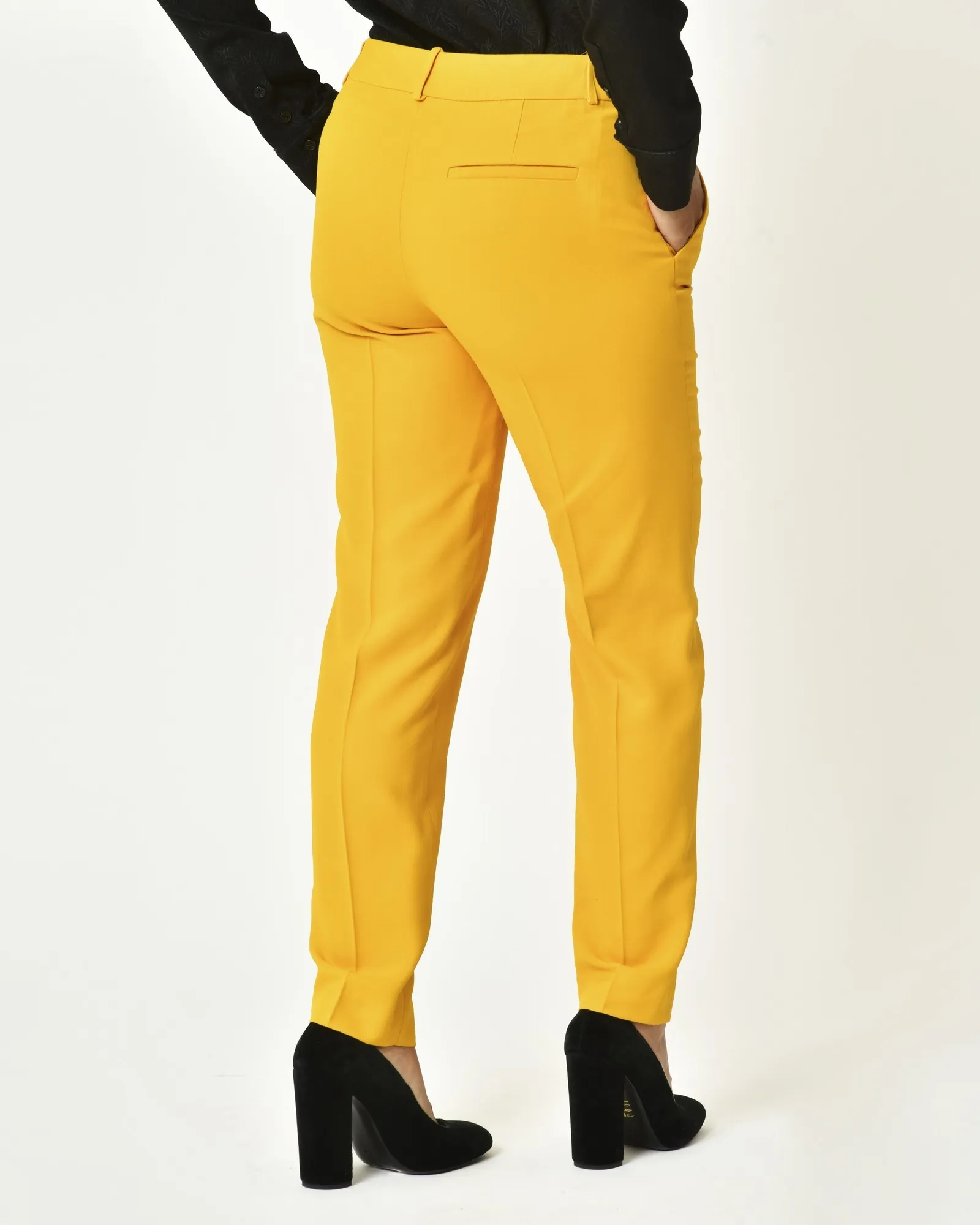 Pantalon en viscose jaune Chemins Blancs 