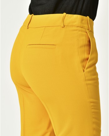 Pantalon en viscose jaune Chemins Blancs 