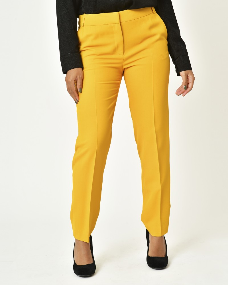 Pantalon en viscose jaune Chemins Blancs 