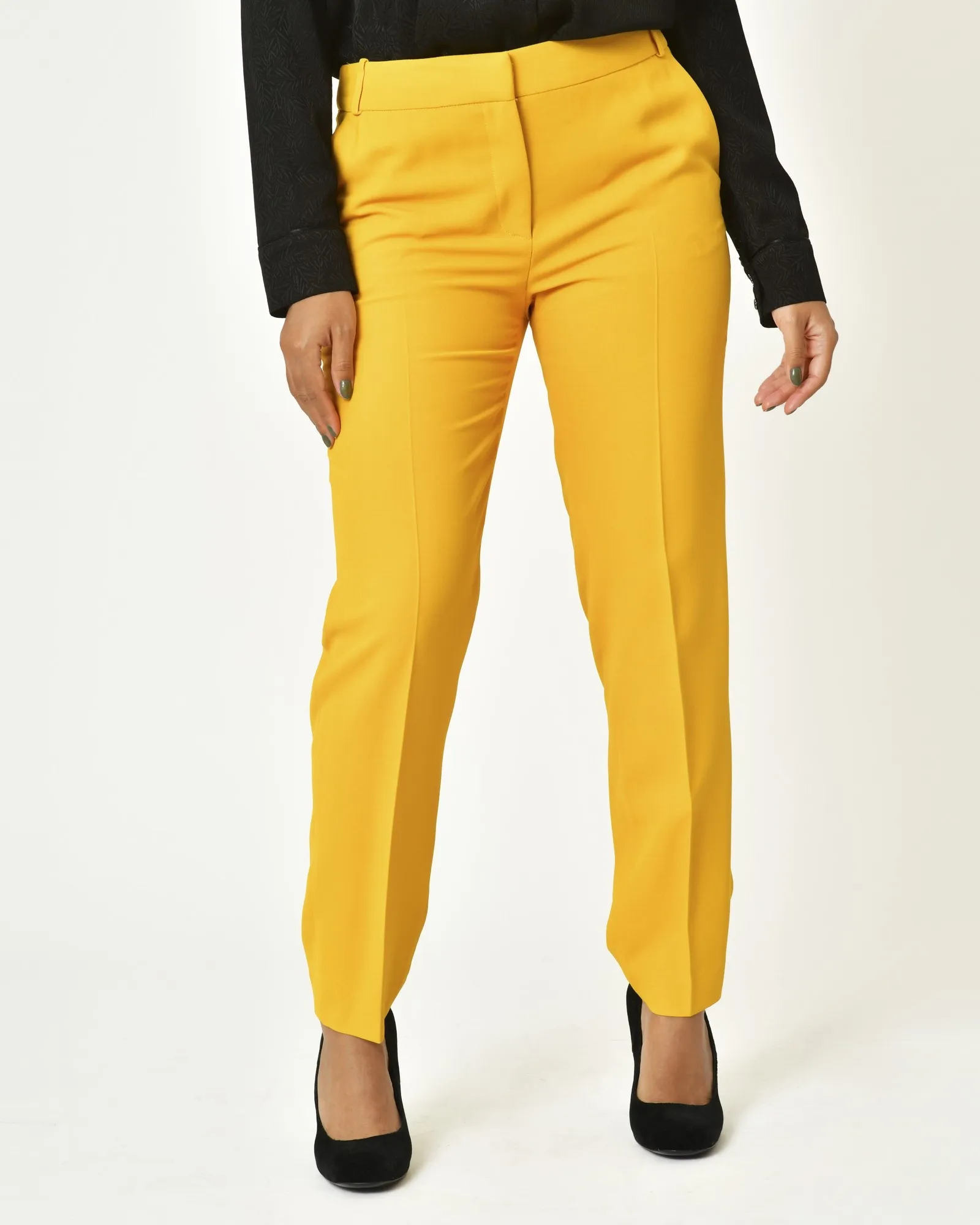 Pantalon en viscose jaune Chemins Blancs 