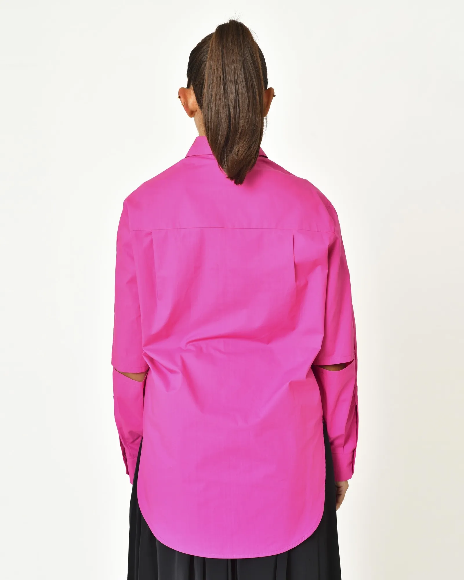 Chemise en coton fuchsia avec découpe Tela 