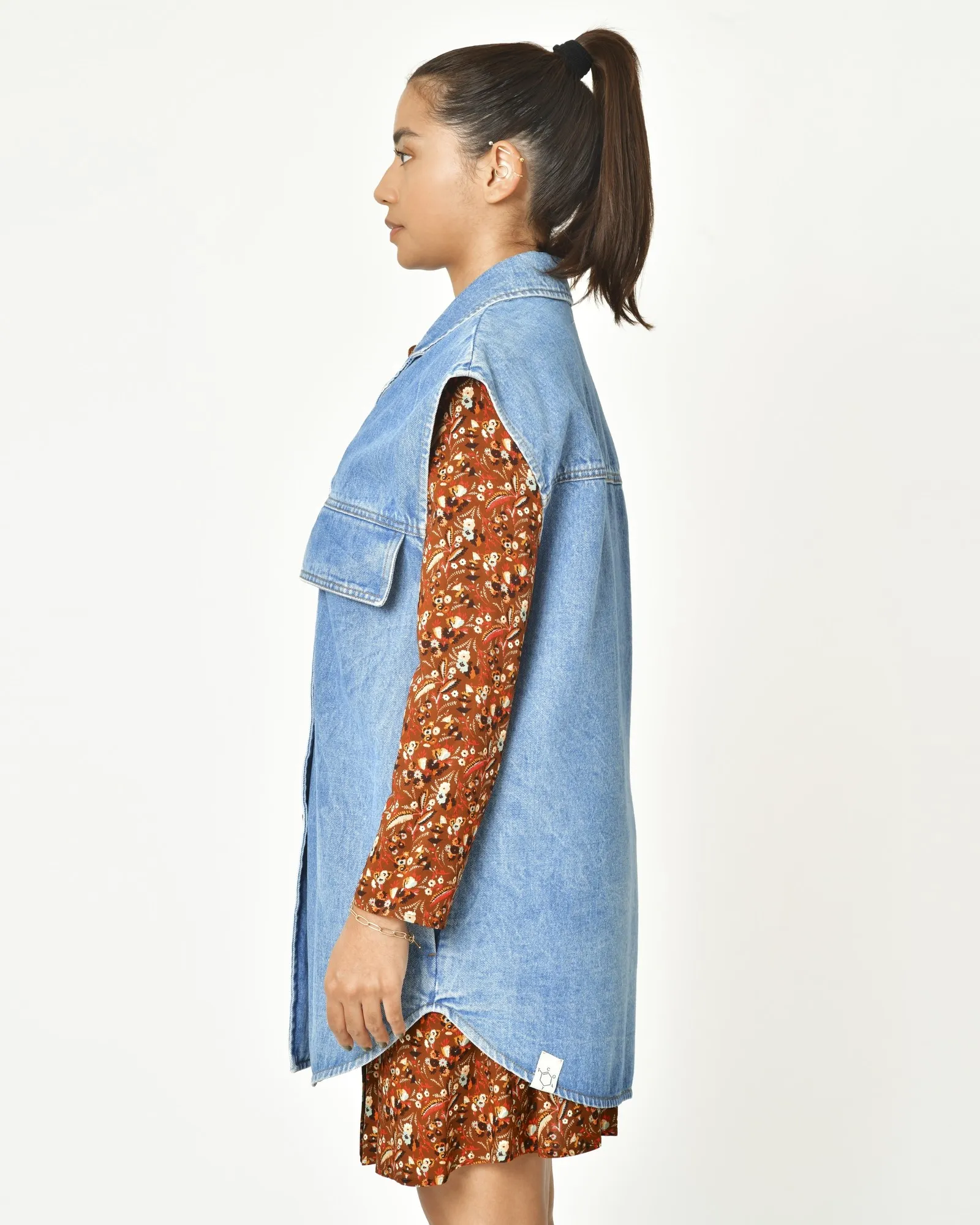 Blouson oversize en jean sans manche T_coat 