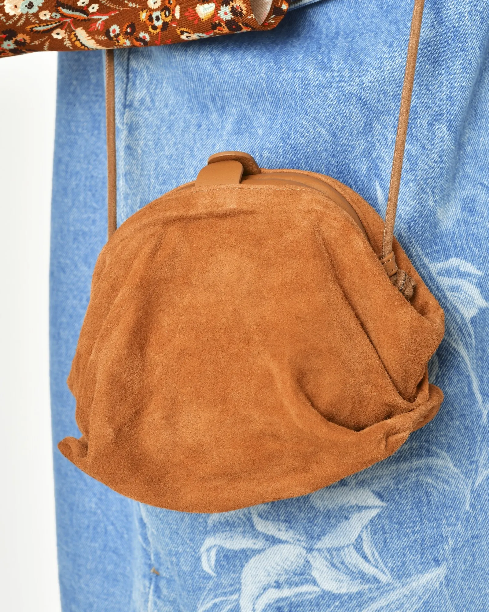 Pochette en daim camel Anita Bilardi 