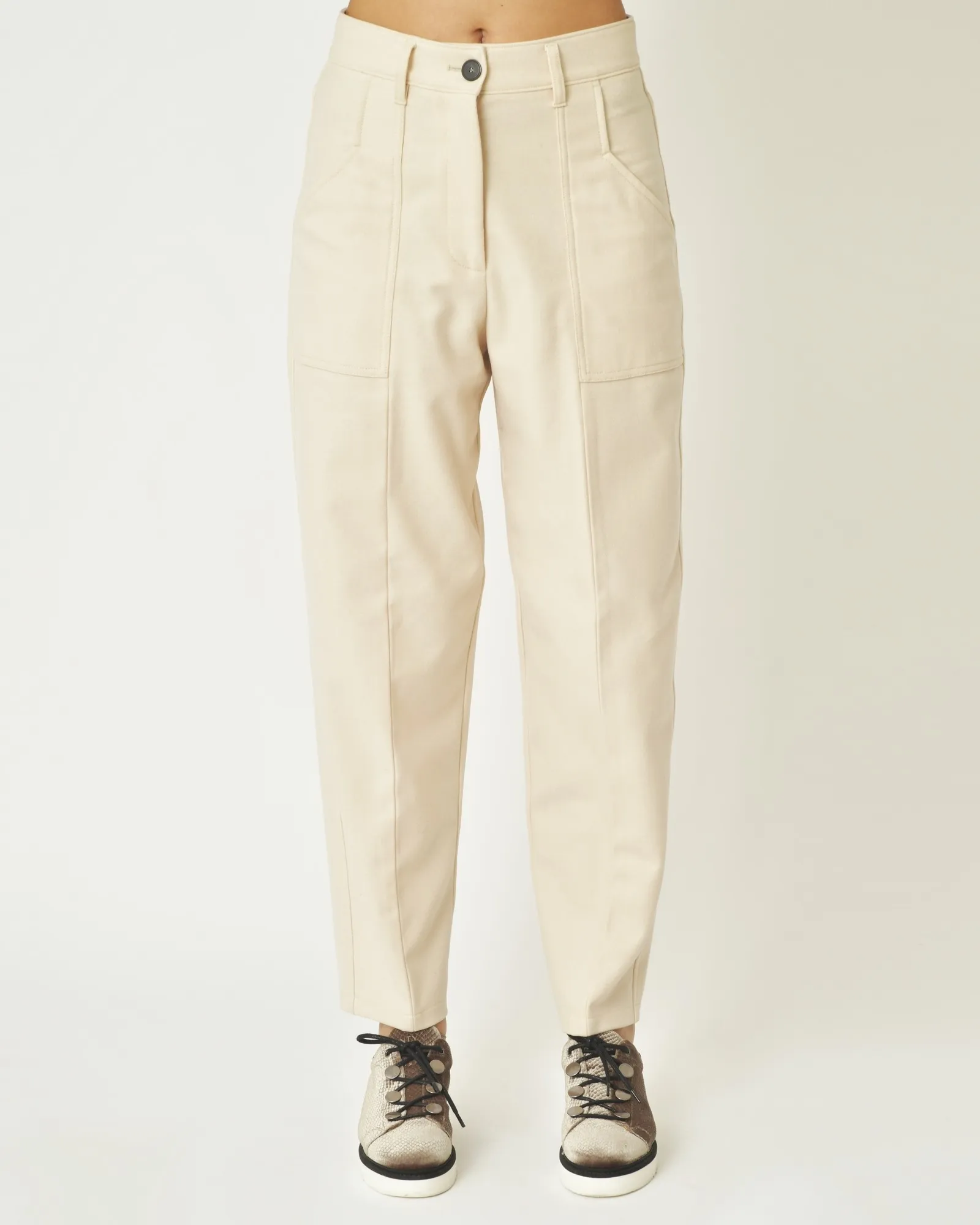 Pantalon en laine beige Forte Forte 