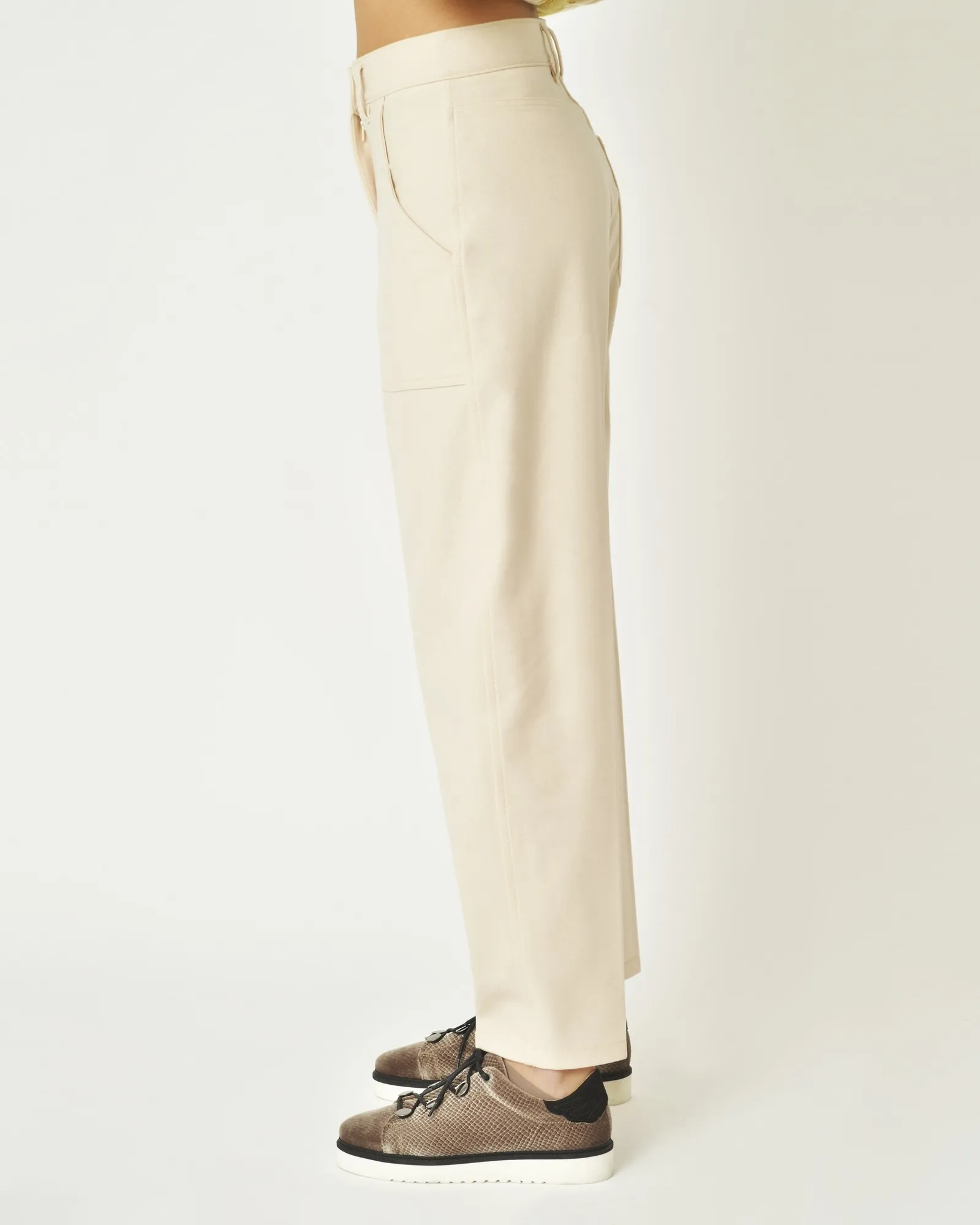 Pantalon en laine beige Forte Forte 