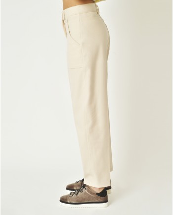 Pantalon en laine beige Forte Forte 