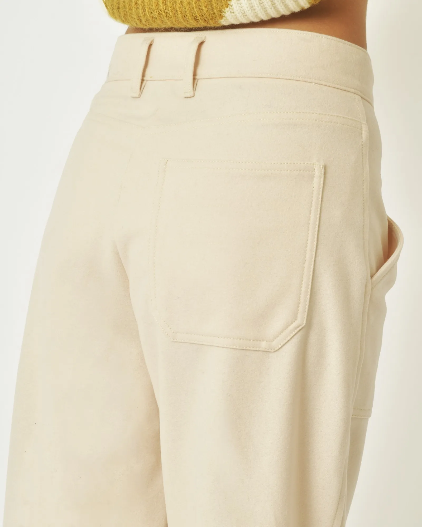 Pantalon en laine beige Forte Forte 