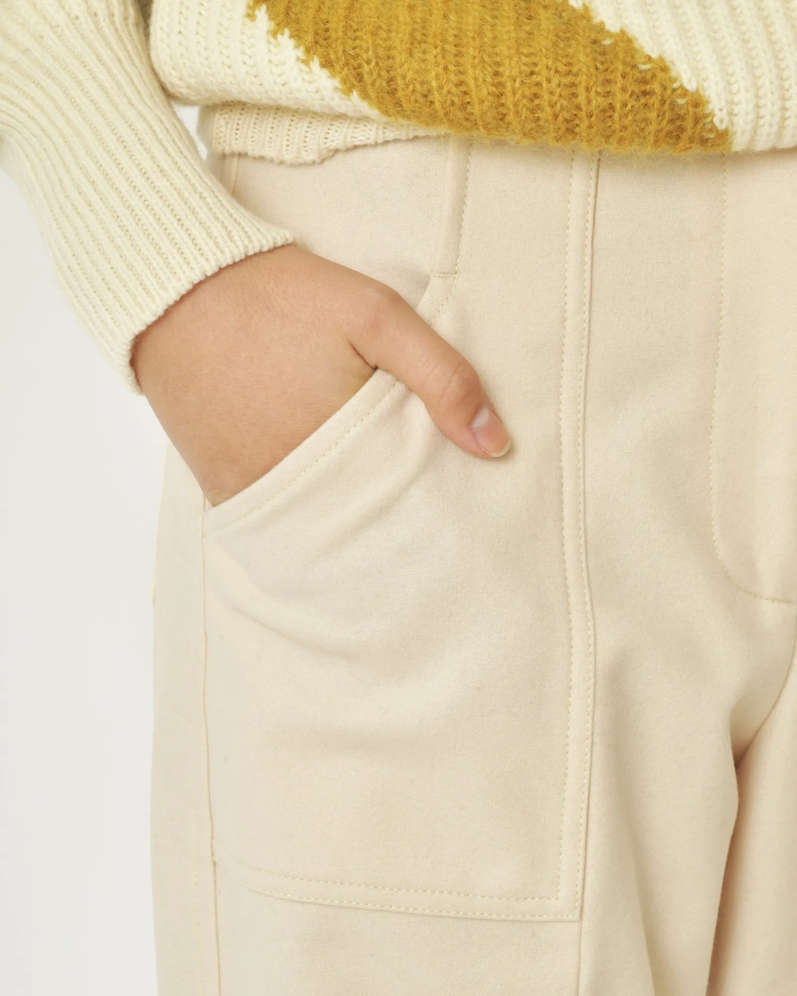 Pantalon en laine beige Forte Forte 