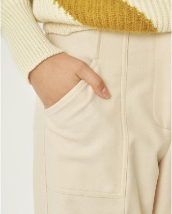 Pantalon en laine beige Forte Forte 