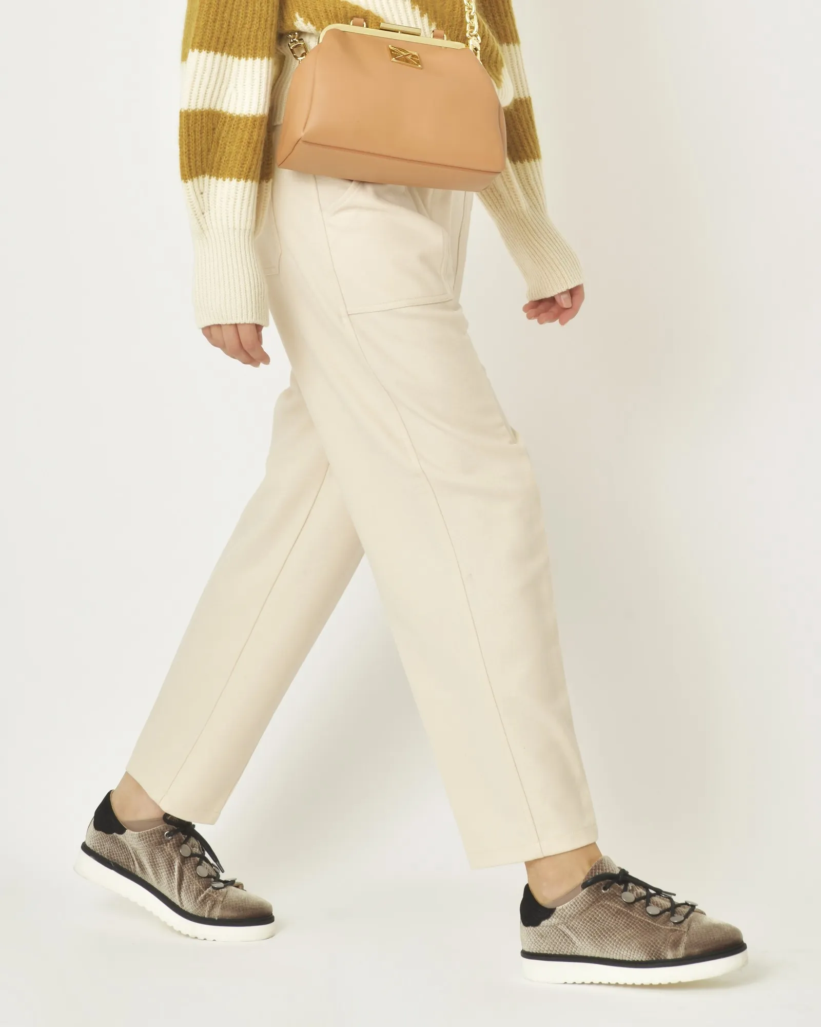 Pantalon en laine beige Forte Forte 