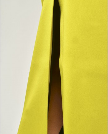 Jupe crayon en satin jaune Parosh 