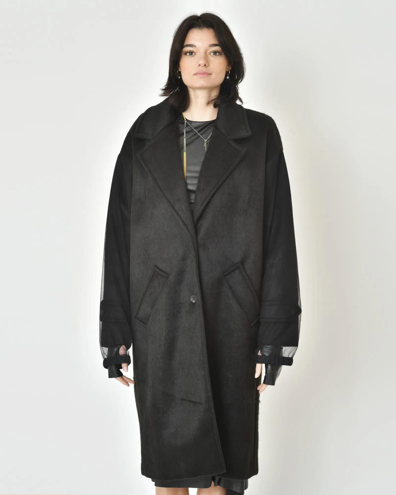 Manteau à empiècement noir Nostra Santissima 