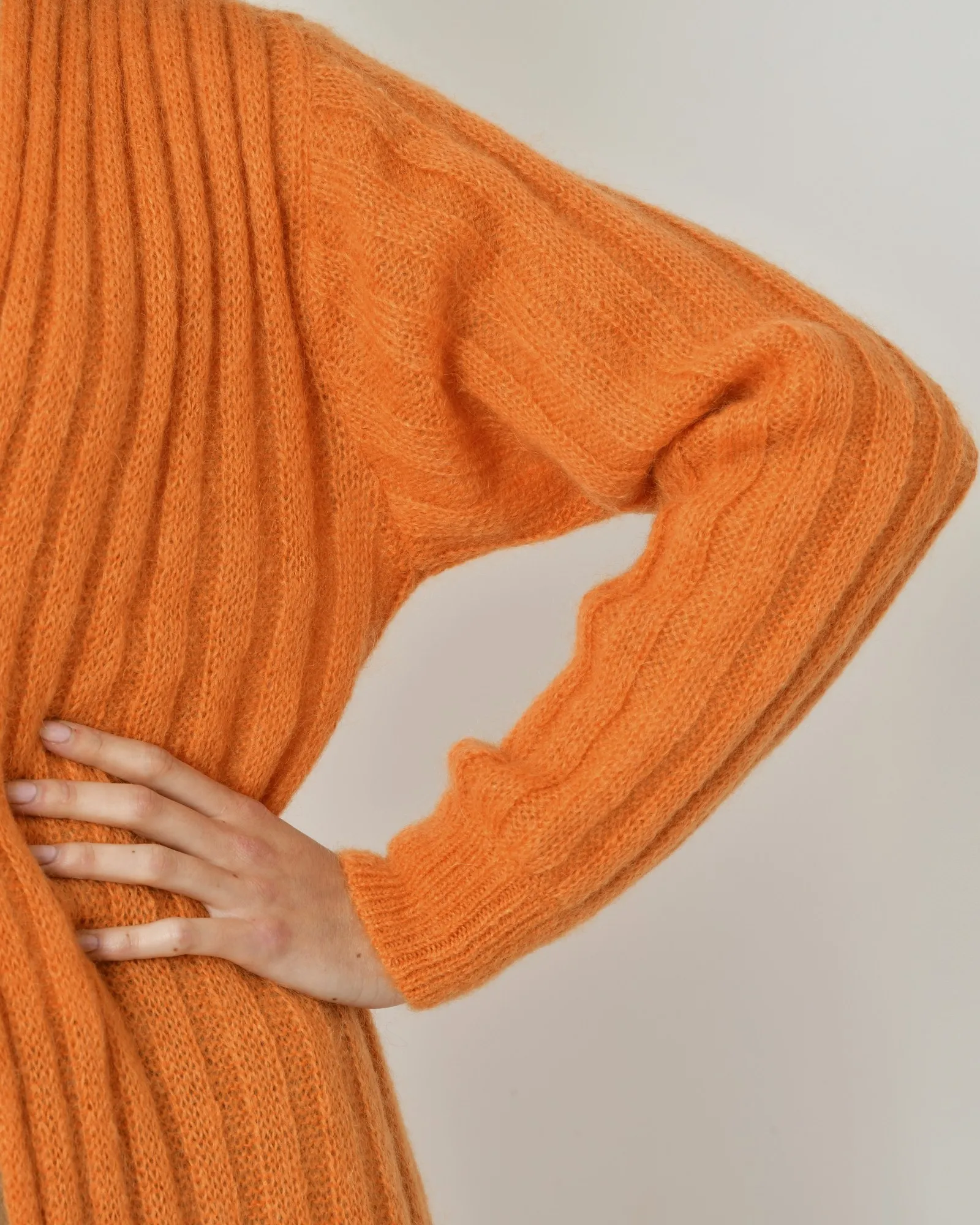 Cardigan en angora mélangé orange Forte Forte 